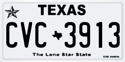 TX license plate CVC3913