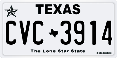 TX license plate CVC3914