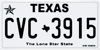 TX license plate CVC3915