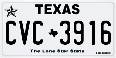 TX license plate CVC3916