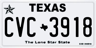 TX license plate CVC3918
