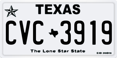 TX license plate CVC3919