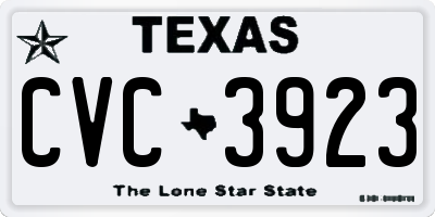 TX license plate CVC3923