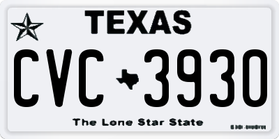 TX license plate CVC3930