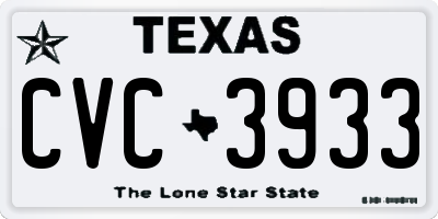 TX license plate CVC3933
