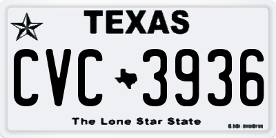 TX license plate CVC3936