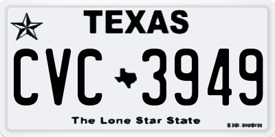 TX license plate CVC3949