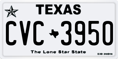 TX license plate CVC3950