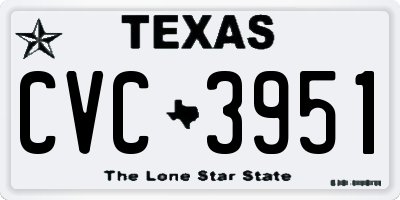 TX license plate CVC3951