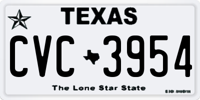 TX license plate CVC3954