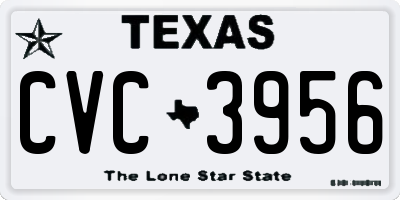 TX license plate CVC3956