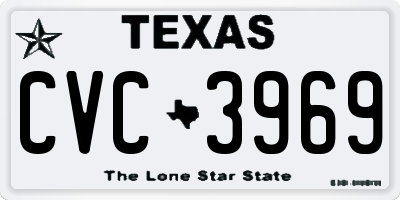 TX license plate CVC3969