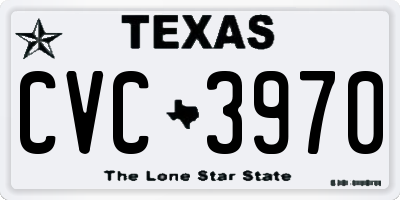 TX license plate CVC3970