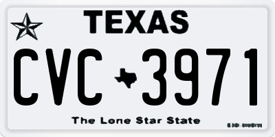TX license plate CVC3971