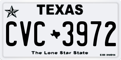 TX license plate CVC3972