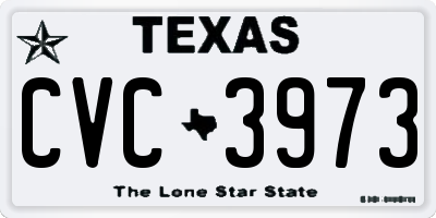 TX license plate CVC3973
