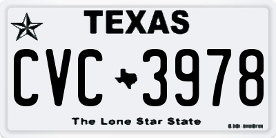 TX license plate CVC3978