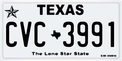 TX license plate CVC3991