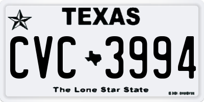 TX license plate CVC3994