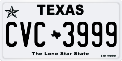 TX license plate CVC3999