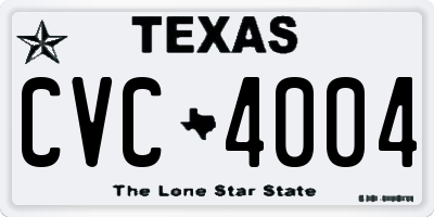 TX license plate CVC4004