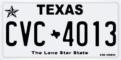 TX license plate CVC4013