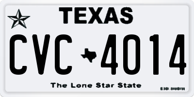 TX license plate CVC4014