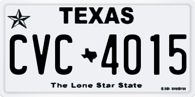 TX license plate CVC4015