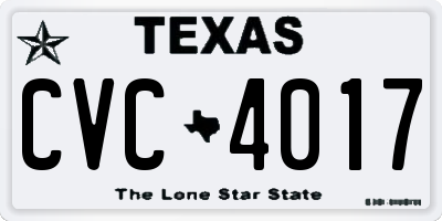 TX license plate CVC4017