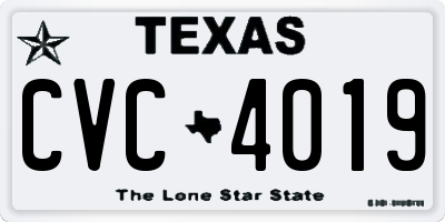 TX license plate CVC4019