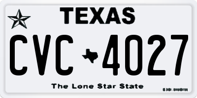 TX license plate CVC4027