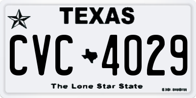 TX license plate CVC4029