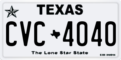 TX license plate CVC4040