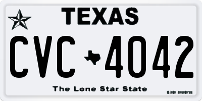 TX license plate CVC4042