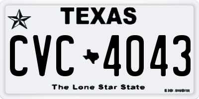 TX license plate CVC4043