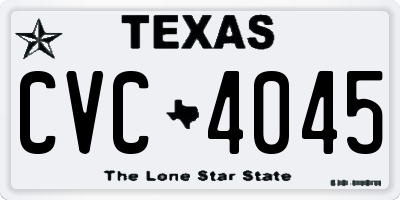 TX license plate CVC4045