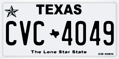TX license plate CVC4049