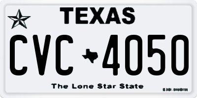 TX license plate CVC4050