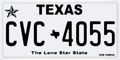 TX license plate CVC4055