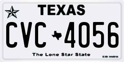 TX license plate CVC4056