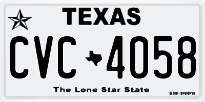 TX license plate CVC4058
