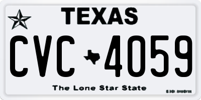 TX license plate CVC4059