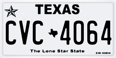 TX license plate CVC4064