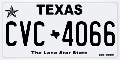 TX license plate CVC4066
