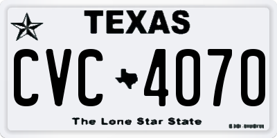 TX license plate CVC4070