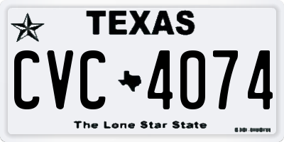 TX license plate CVC4074