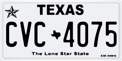 TX license plate CVC4075