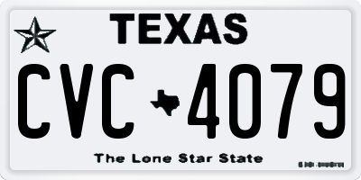 TX license plate CVC4079