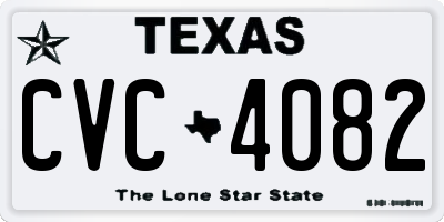 TX license plate CVC4082