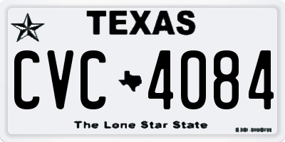 TX license plate CVC4084